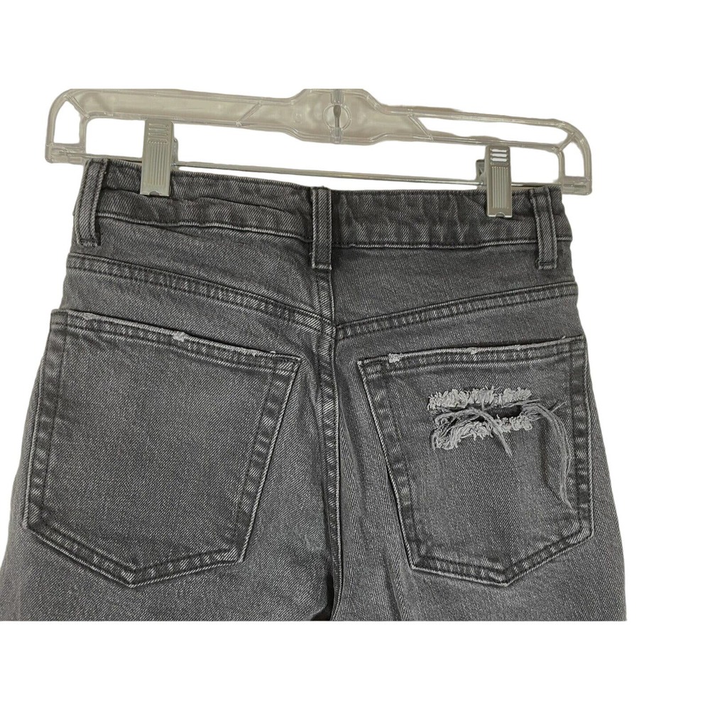 Topshop Ripped Destroyed Faded Black Straight Leg Jeans - Picture 7 of 9